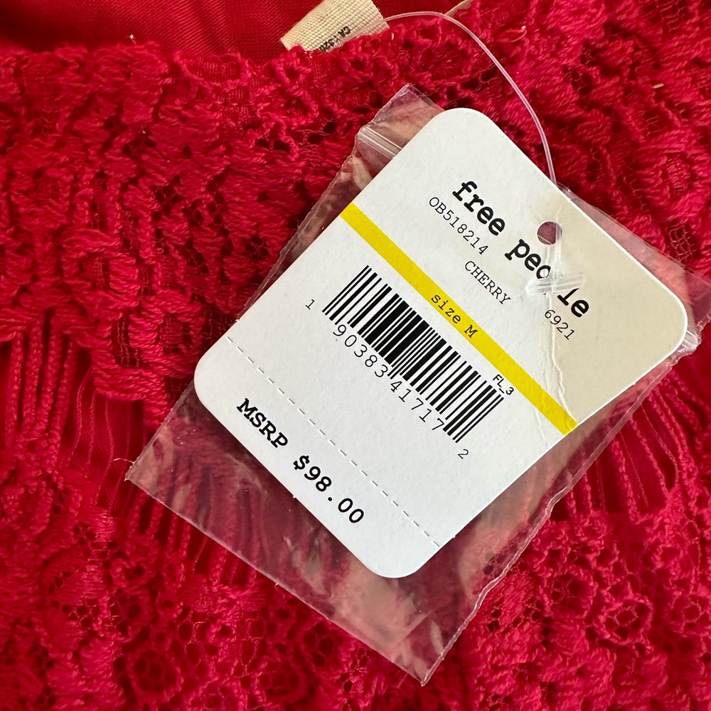 Red free people lace dress